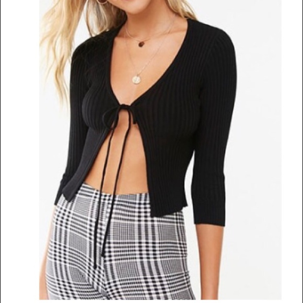Front tie cardigan